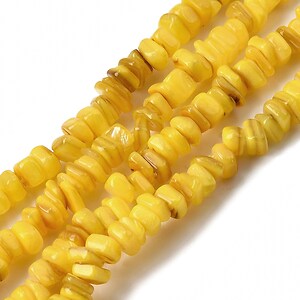 Sirag margele sidef nuggets 4,5-9x4,5-7mm - galben