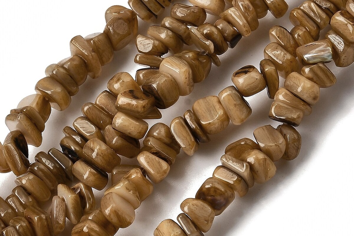 Sirag margele sidef nuggets 4,5-9x4,5-7mm - maro