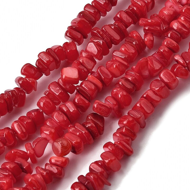 Sirag margele sidef nuggets 4,5-9x4,5-7mm - rosu