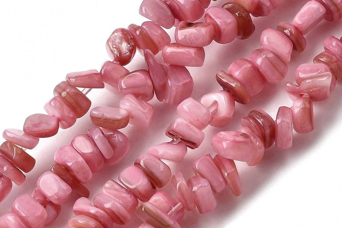 Sirag margele sidef nuggets 4,5-9x4,5-7mm - roz inchis
