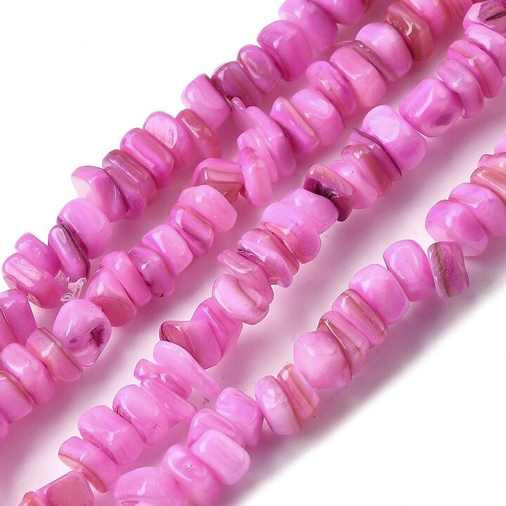 Sirag margele sidef nuggets 4,5-9x4,5-7mm - roz aprins