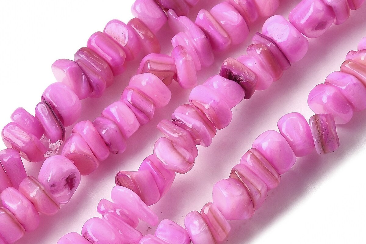 Sirag margele sidef nuggets 4,5-9x4,5-7mm - roz aprins
