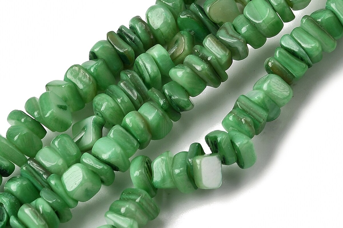 Sirag margele sidef nuggets 4,5-9x4,5-7mm - verde