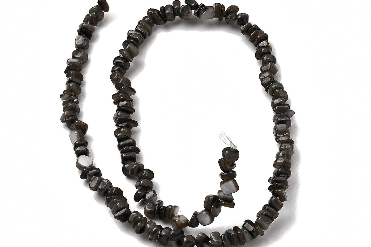 Sirag margele sidef nuggets 4,5-9x4,5-7mm - negru
