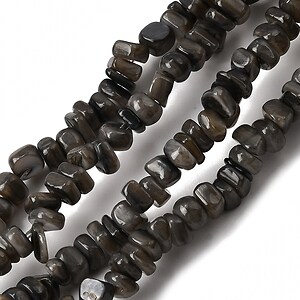 Sirag margele sidef nuggets 4,5-9x4,5-7mm - negru