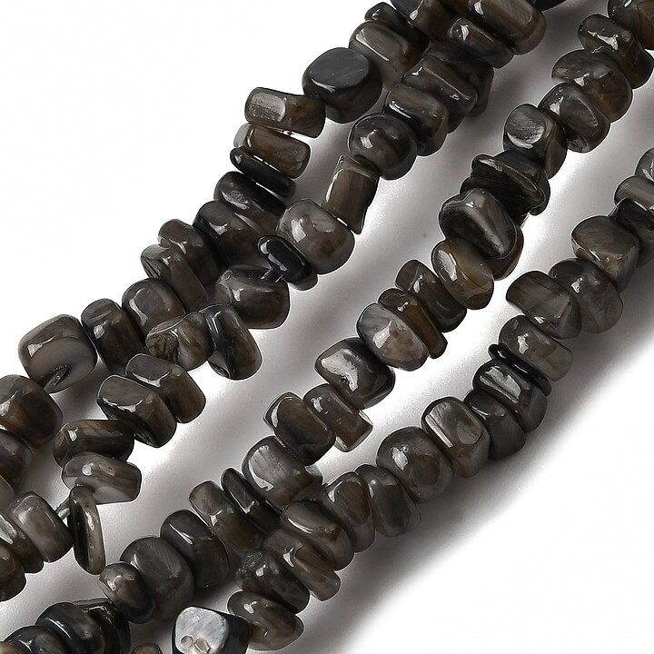 Sirag margele sidef nuggets 4,5-9x4,5-7mm - negru