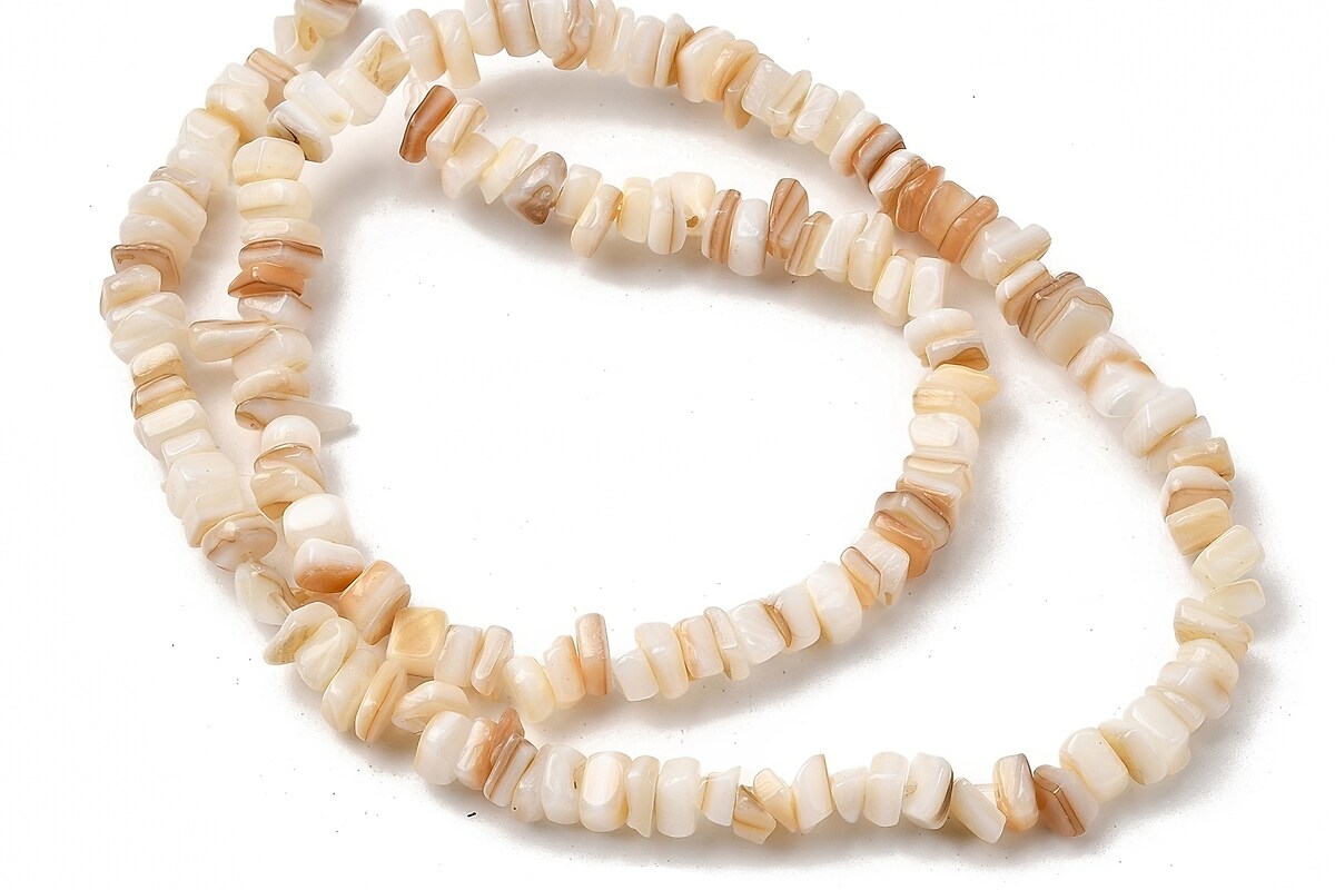 Sirag margele sidef nuggets 4-11x4,5-6mm - crem