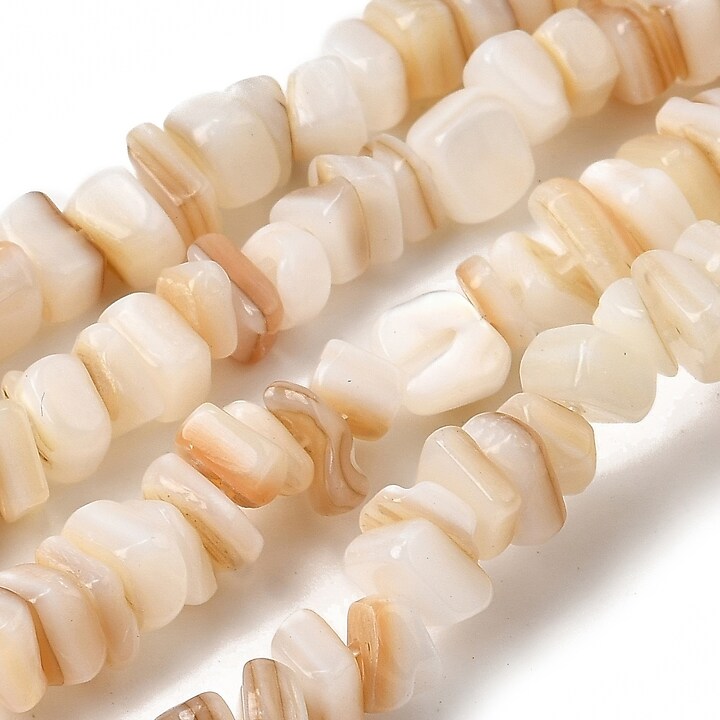 Sirag margele sidef nuggets 4-11x4,5-6mm - crem