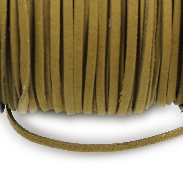 Snur suede (imitatie piele intoarsa) 3x1mm, kaki (5m)