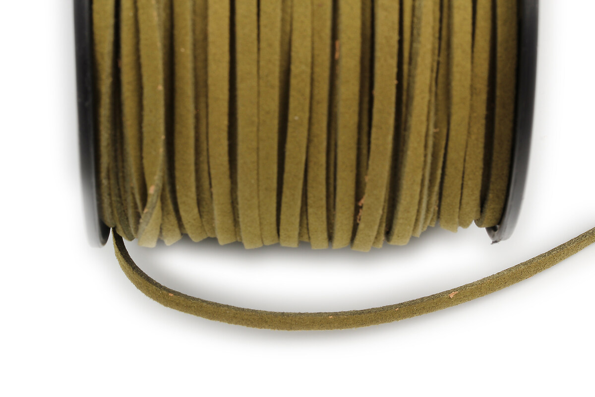 Snur suede (imitatie piele intoarsa) 3x1mm, kaki (5m)