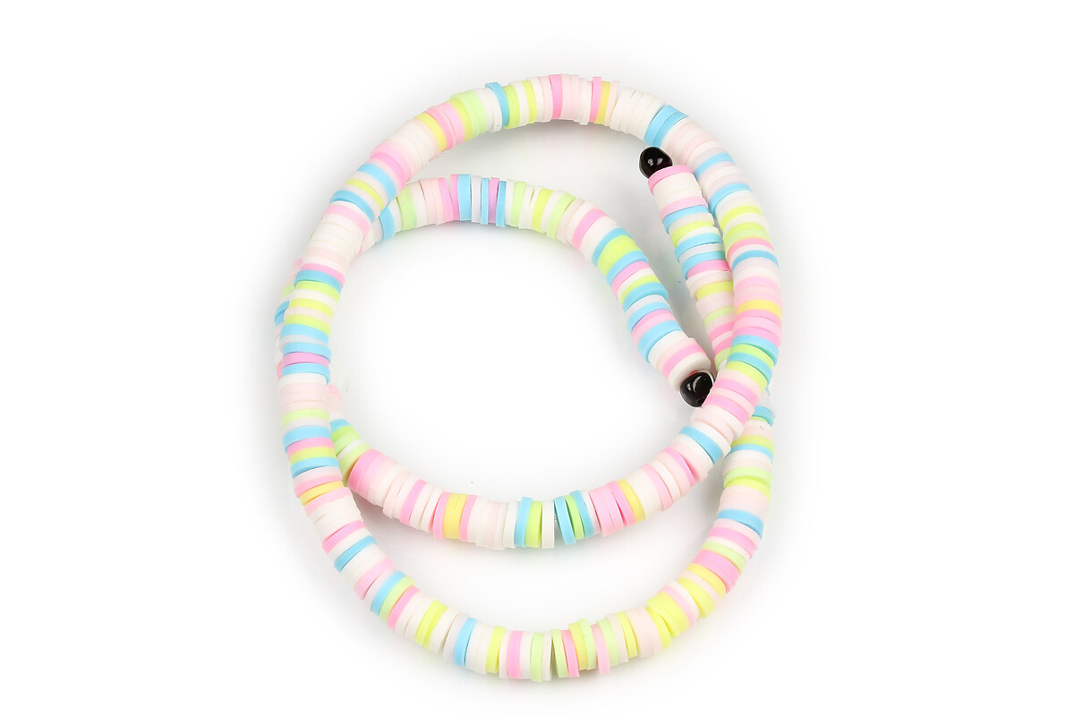 Sirag margele Heishi rondele din lut polimeric 6x0,5-1mm - mix