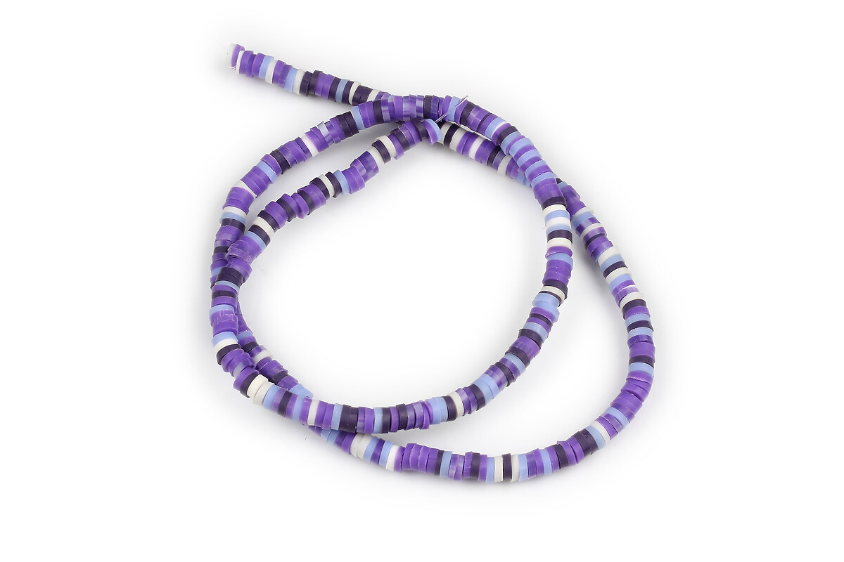 Sirag margele Heishi rondele din lut polimeric 4x0,5mm - mov