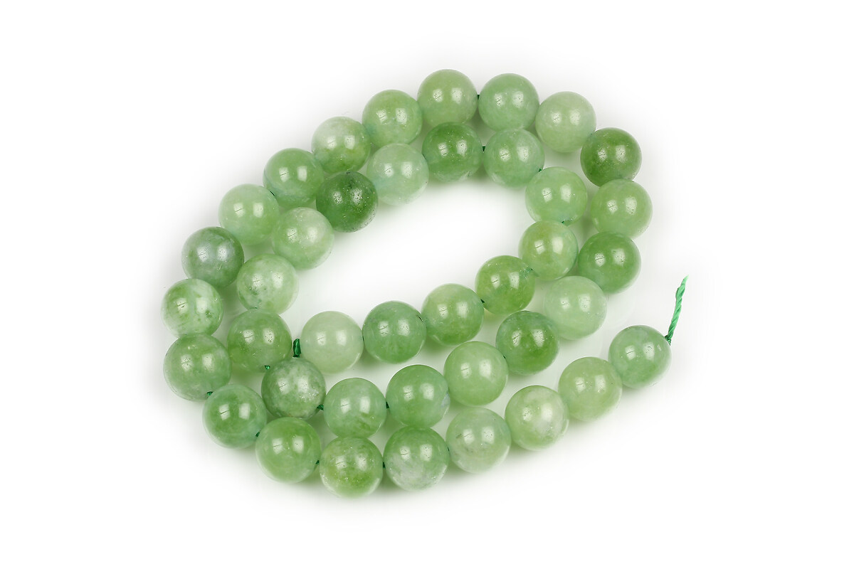 Margele calcedonie verde olive sfere 10mm (sirag)