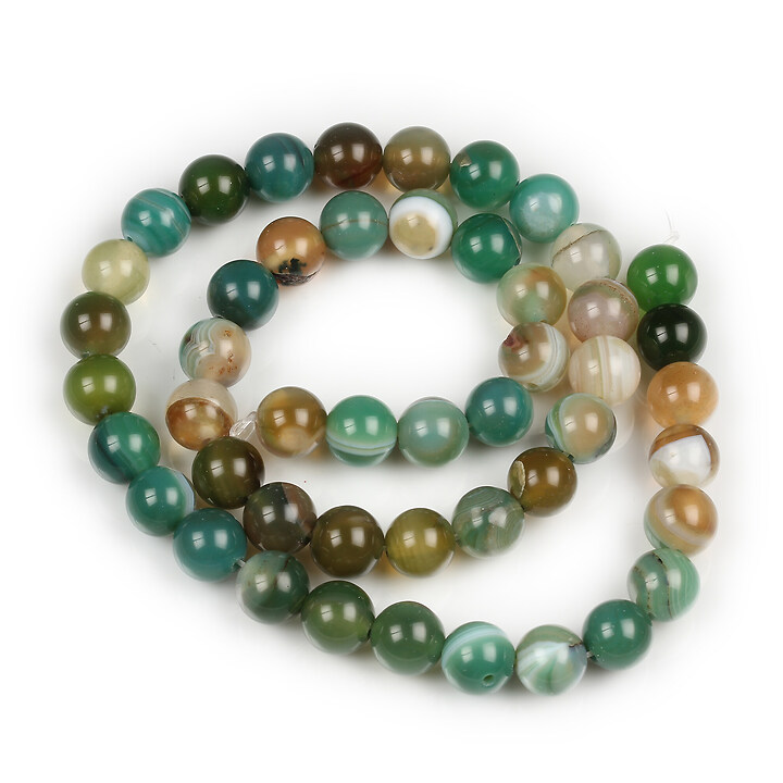 Margele agate striped sfere 8mm (sirag) - autumn