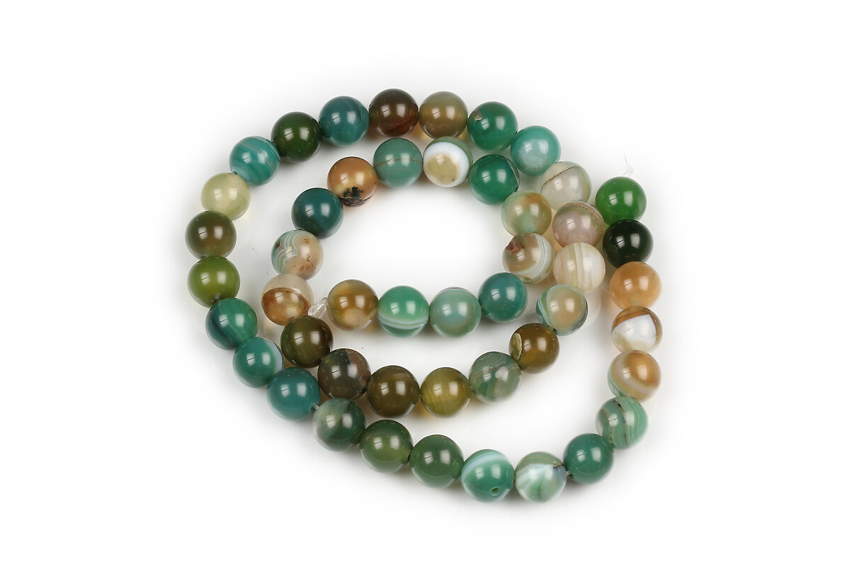 Margele agate striped sfere 8mm (sirag) - autumn
