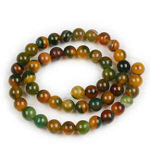 Margele agate striped sfere 8mm (sirag) - galben