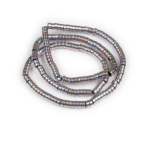 Margele hematit electroplacat stil heishi rondele placate auriu roz 2x4mm (sirag)