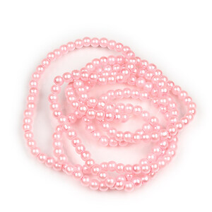 Sirag perle de sticla lucioase, sfere 4mm - roz deschis (aprox. 210 buc.)