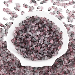 Margele de sticla frosted in doua culori, ovale 6,5x4-4,5mm - rosy brown (10 grame)