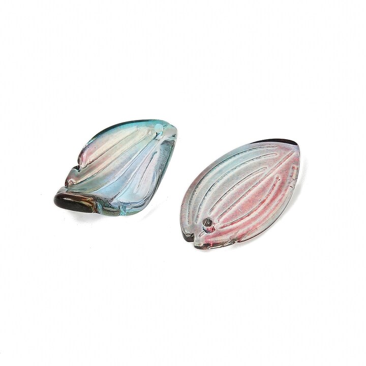 Margele de sticla gradient forme mixte 8-23x8-20mm - turcoaz mov (50 grame)