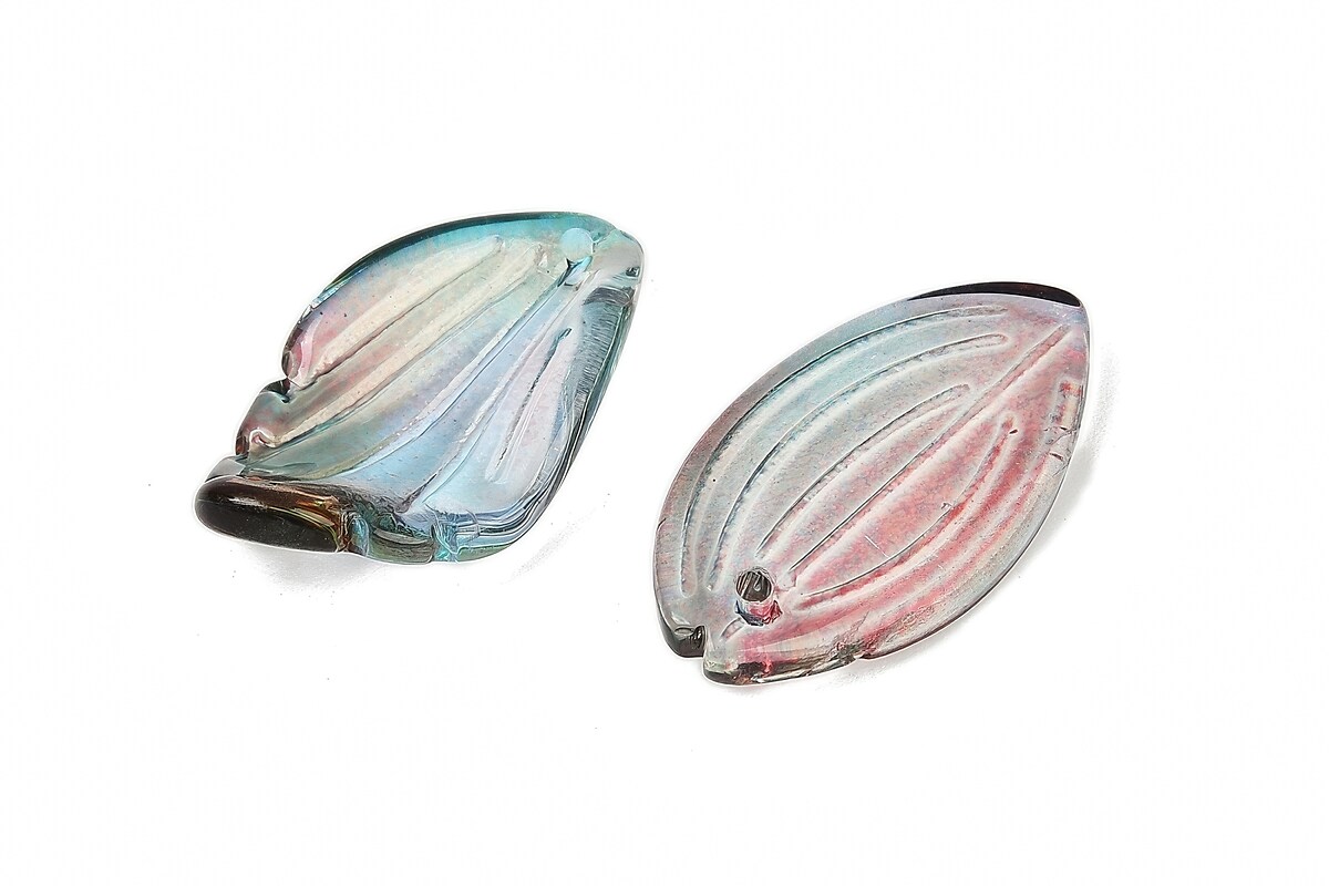 Margele de sticla gradient forme mixte 8-23x8-20mm - turcoaz mov (50 grame)