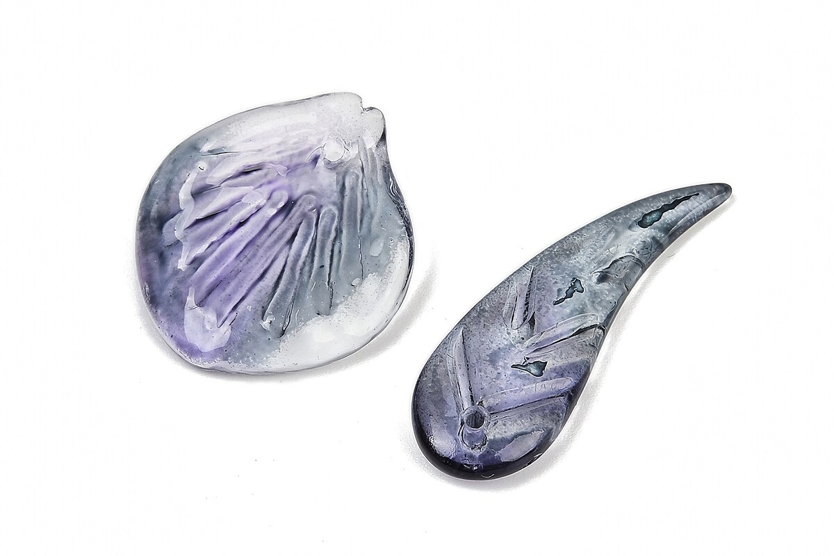 Margele de sticla gradient forme mixte 8-23x8-20mm - mov (50 grame)