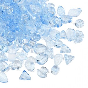 Margele de sticla gradient forme mixte 8-23x8-20mm - albastru deschis (50 grame)