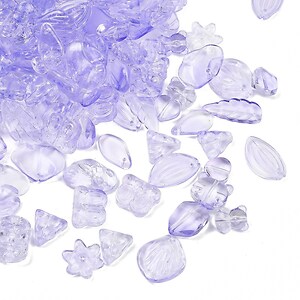 Margele de sticla gradient forme mixte 8-23x8-20mm - mov liliac (50 grame)