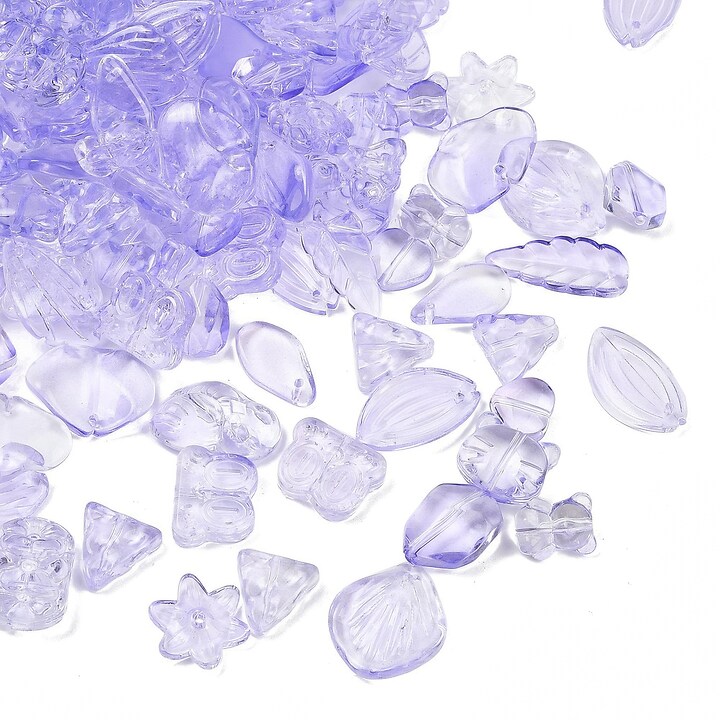 Margele de sticla gradient forme mixte 8-23x8-20mm - mov liliac (50 grame)