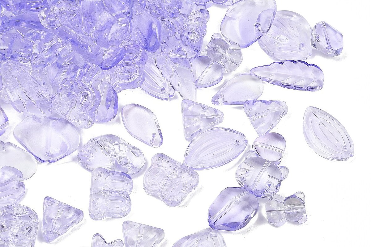Margele de sticla gradient forme mixte 8-23x8-20mm - mov liliac (50 grame)