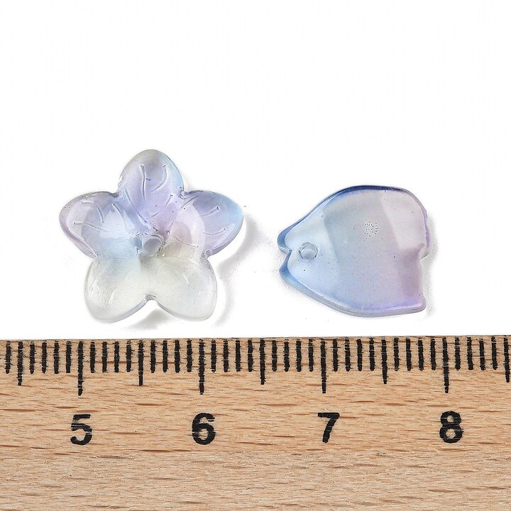 Margele de sticla gradient forme mixte 8-23x8-20mm - albastru mov (50 grame)