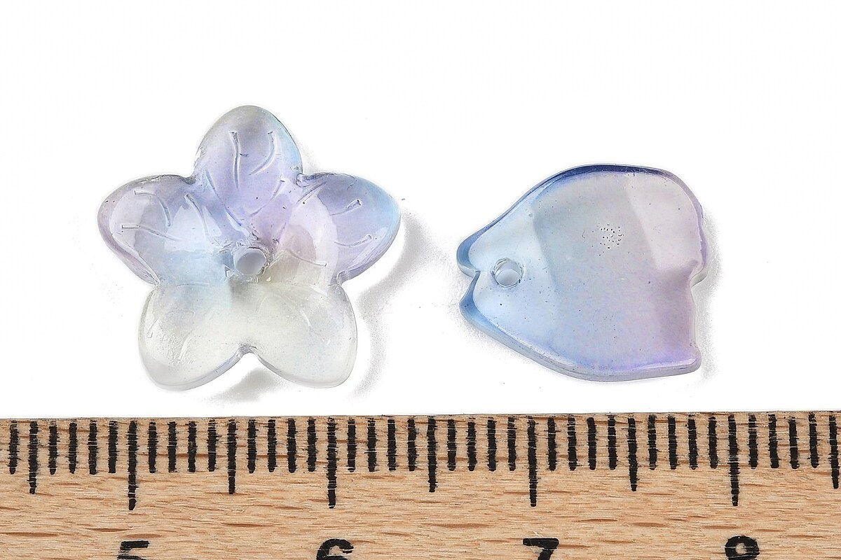 Margele de sticla gradient forme mixte 8-23x8-20mm - albastru mov (50 grame)