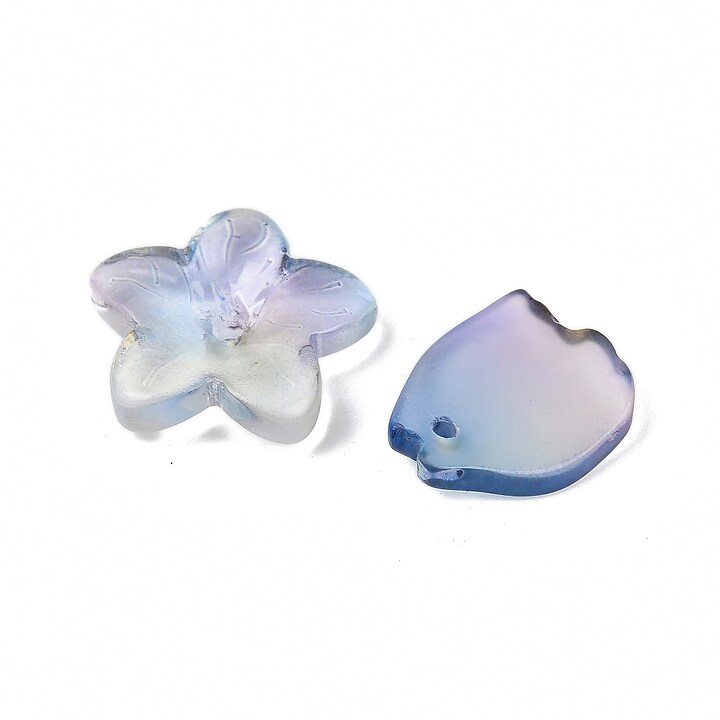 Margele de sticla gradient forme mixte 8-23x8-20mm - albastru mov (50 grame)