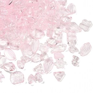 Margele de sticla gradient forme mixte 8-23x8-20mm - roz (50 grame)