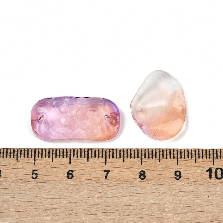 Margele de sticla gradient forme mixte 8-23x8-20mm - roz corai (50 grame)