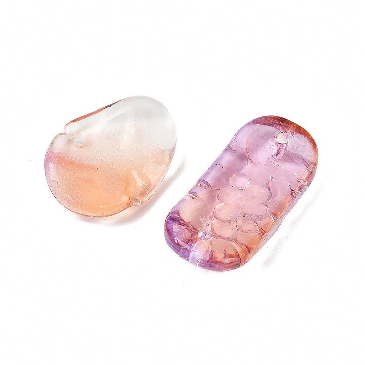 Margele de sticla gradient forme mixte 8-23x8-20mm - roz corai (50 grame)