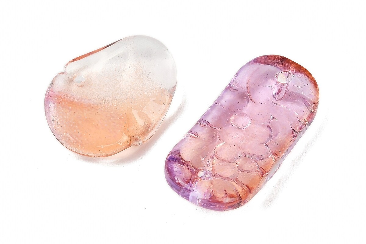 Margele de sticla gradient forme mixte 8-23x8-20mm - roz corai (50 grame)