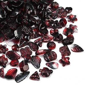 Margele de sticla gradient forme mixte 8-23x8-20mm - grena (50 grame)