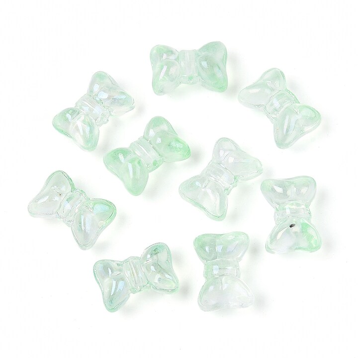 Margele de sticla fundita 10x14mm - verde transparent (50 grame)