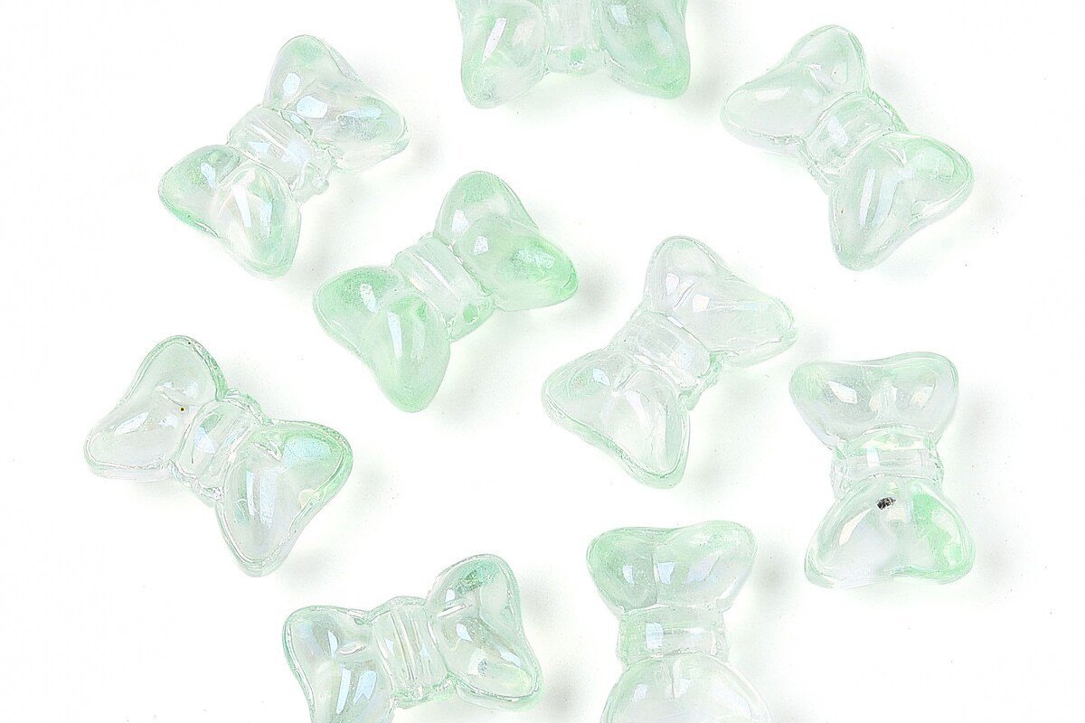 Margele de sticla fundita 10x14mm - verde transparent (50 grame)