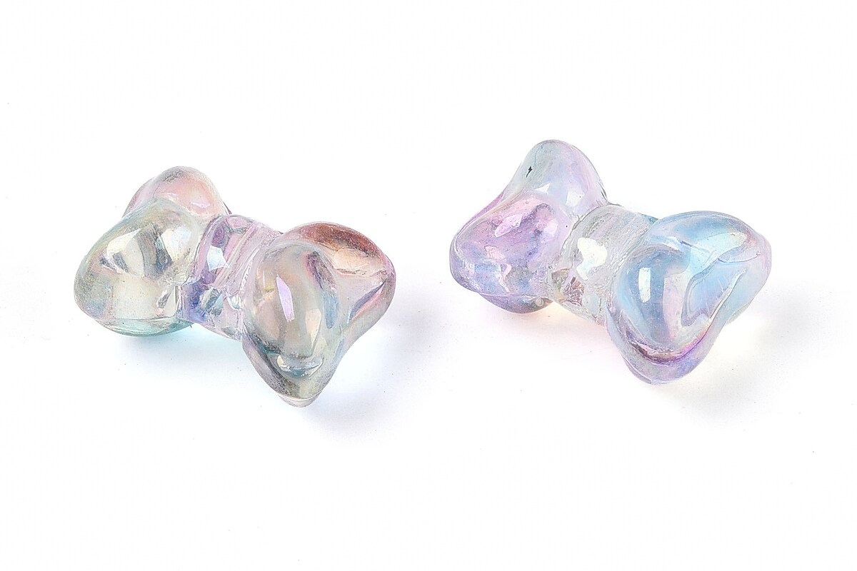 Margele de sticla fundita 10x14mm - degradee liliac (50 grame)