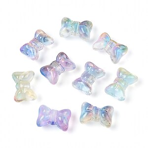 Margele de sticla fundita 10x14mm - degradee liliac (50 grame)
