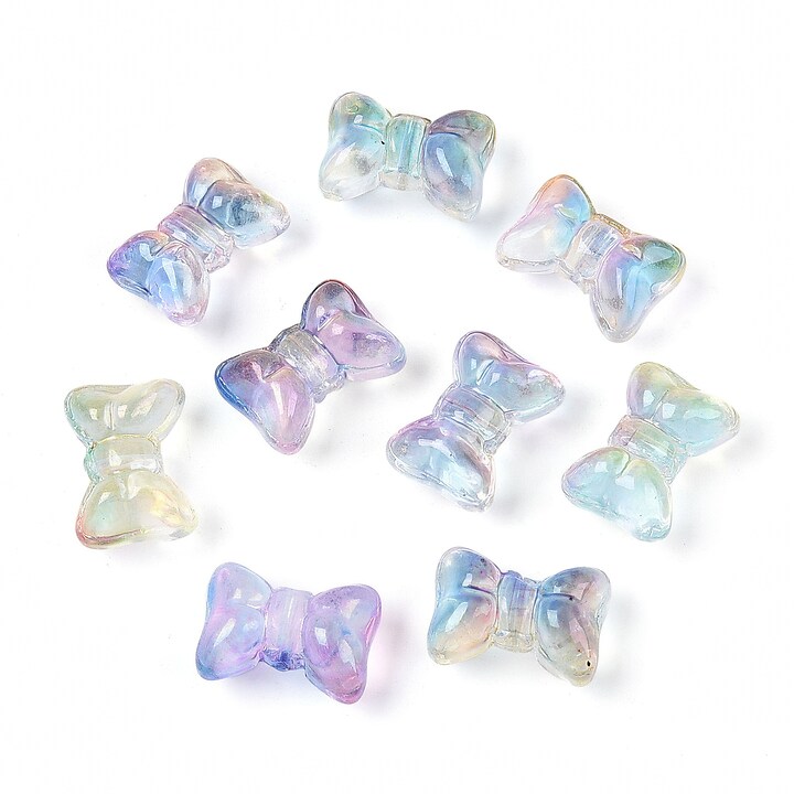 Margele de sticla fundita 10x14mm - degradee liliac (50 grame)