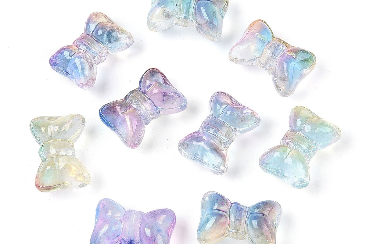 Margele de sticla fundita 10x14mm - degradee liliac (50 grame)