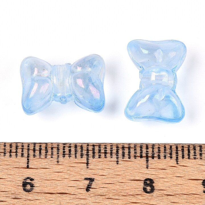 Margele de sticla fundita 10x14mm - albastru deschis (50 grame)