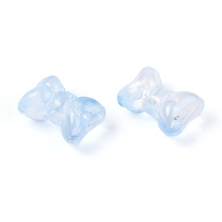 Margele de sticla fundita 10x14mm - albastru deschis (50 grame)