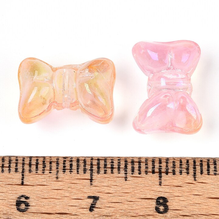 Margele de sticla fundita 10x14mm - degradee roz (50 grame)