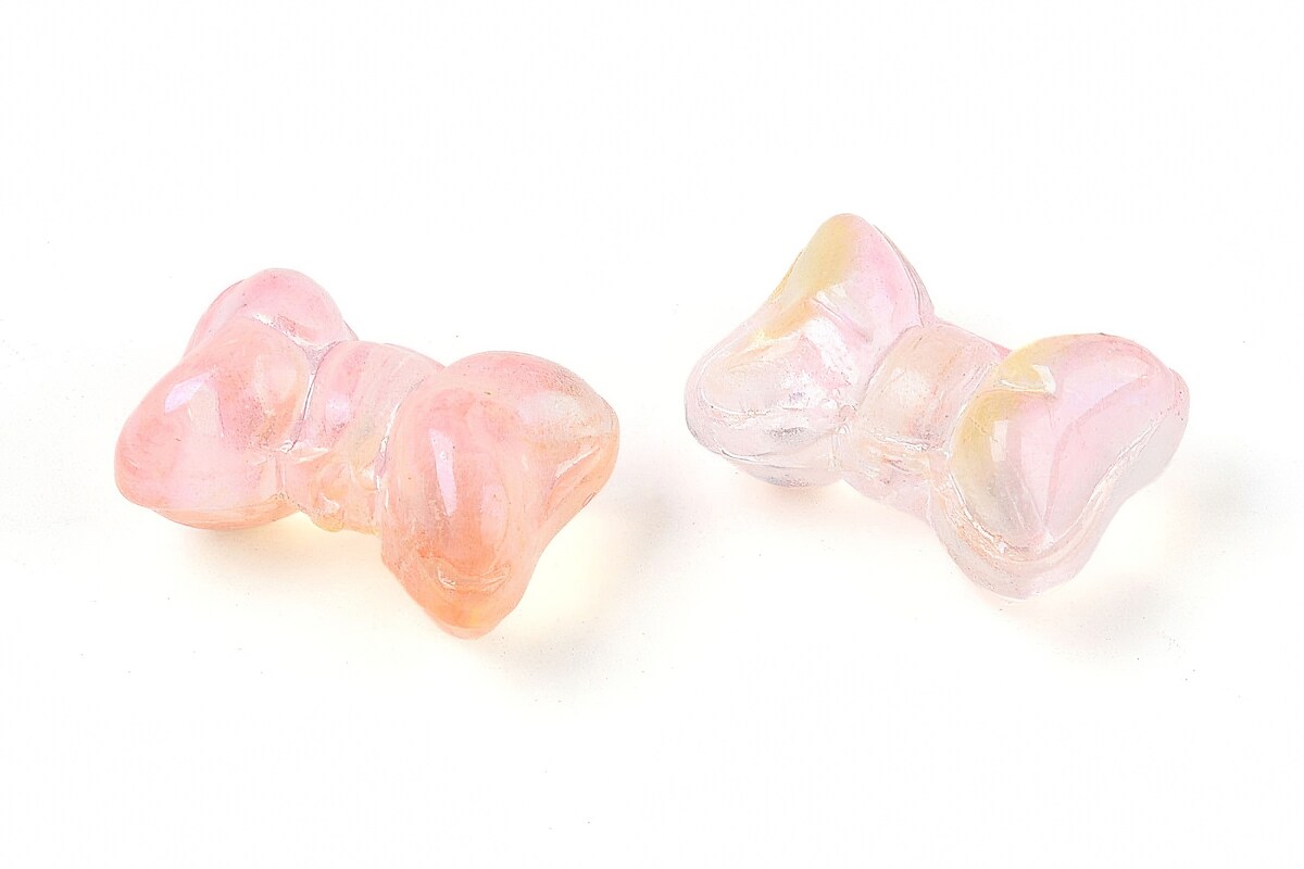 Margele de sticla fundita 10x14mm - degradee roz (50 grame)