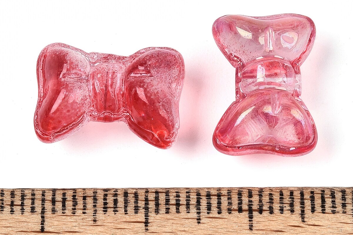 Margele de sticla fundita 10x14mm - degradee rosu (50 grame)