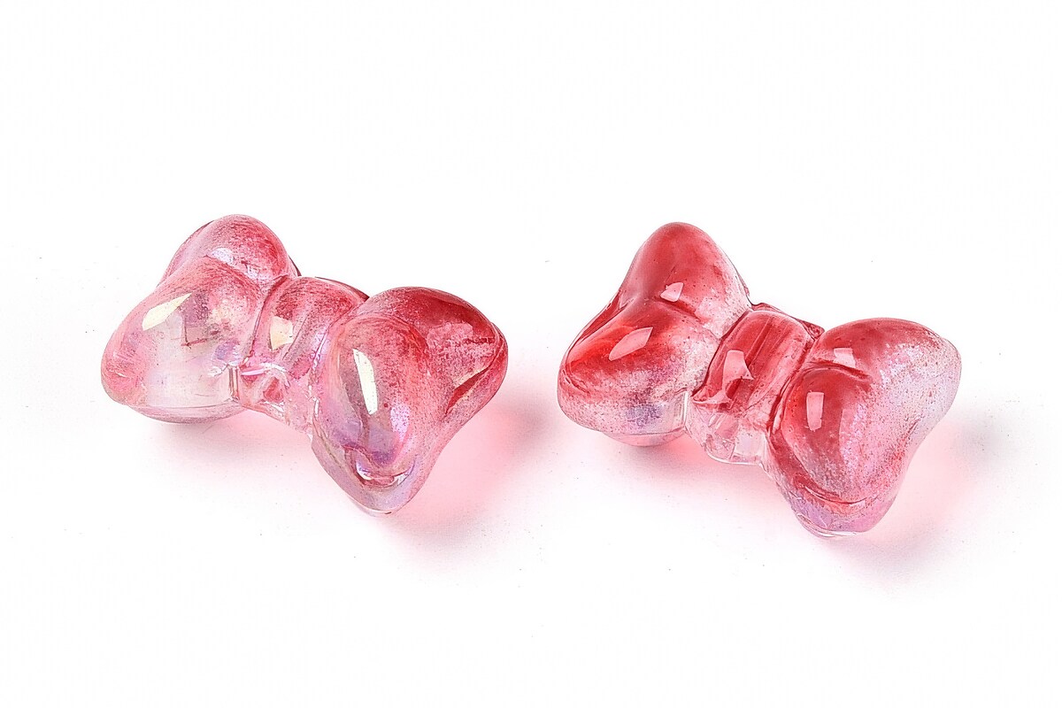 Margele de sticla fundita 10x14mm - degradee rosu (50 grame)